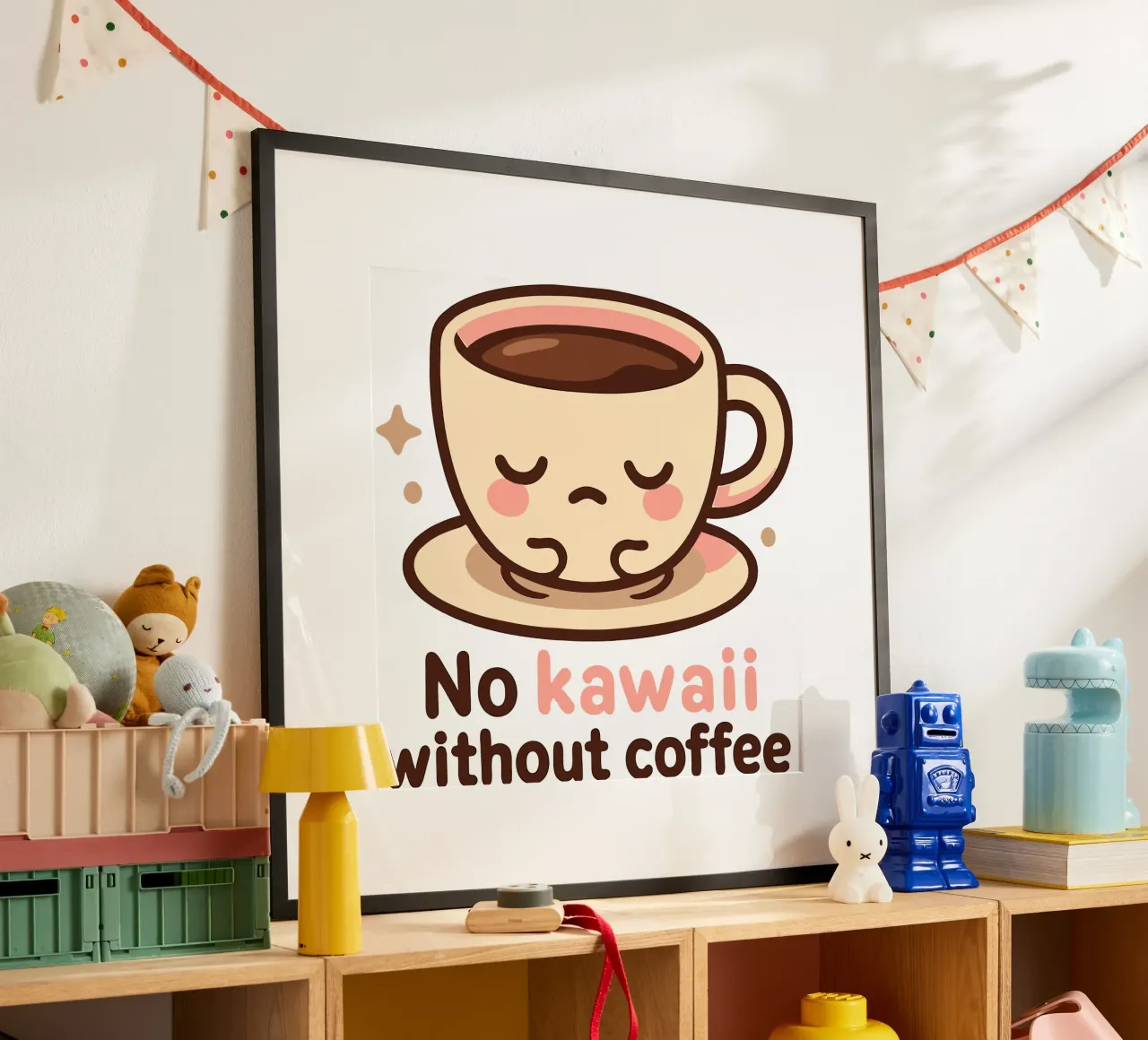 Non c'è Kawaii senza caffè - Tazza da caffè carina e assonnata carta hahnemühle da artdesign1985