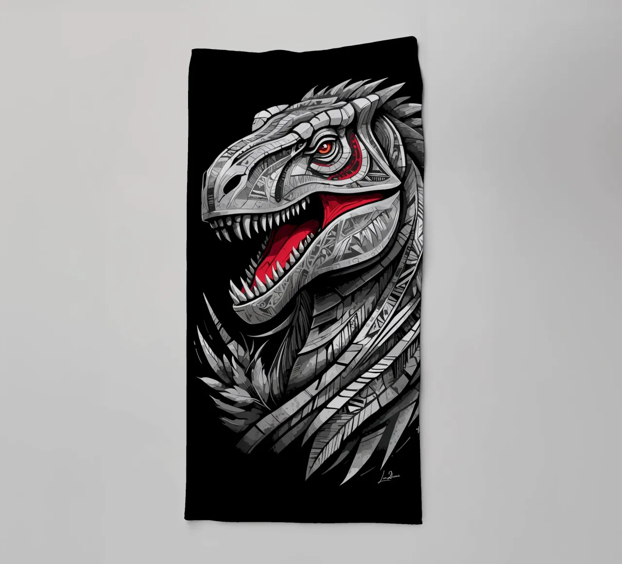 Dinosauro geometrico T-Rex asciugamano da bagno da LM2KONE