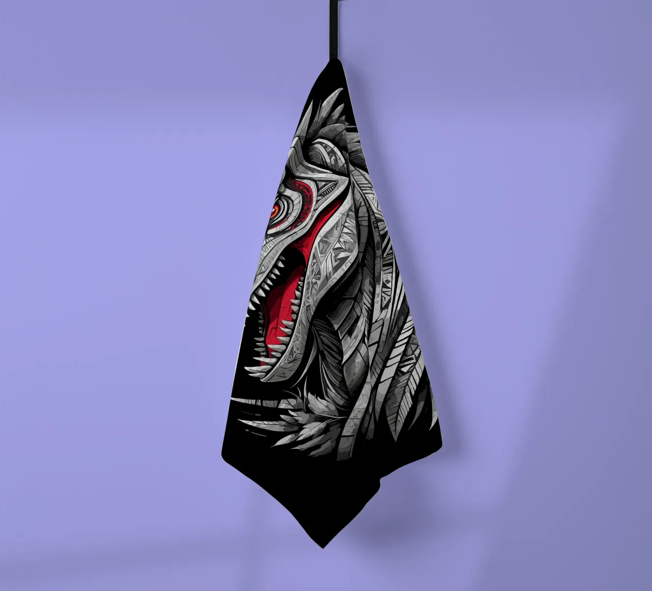 Dinosauro geometrico T-Rex canovaccio da cucina da LM2KONE