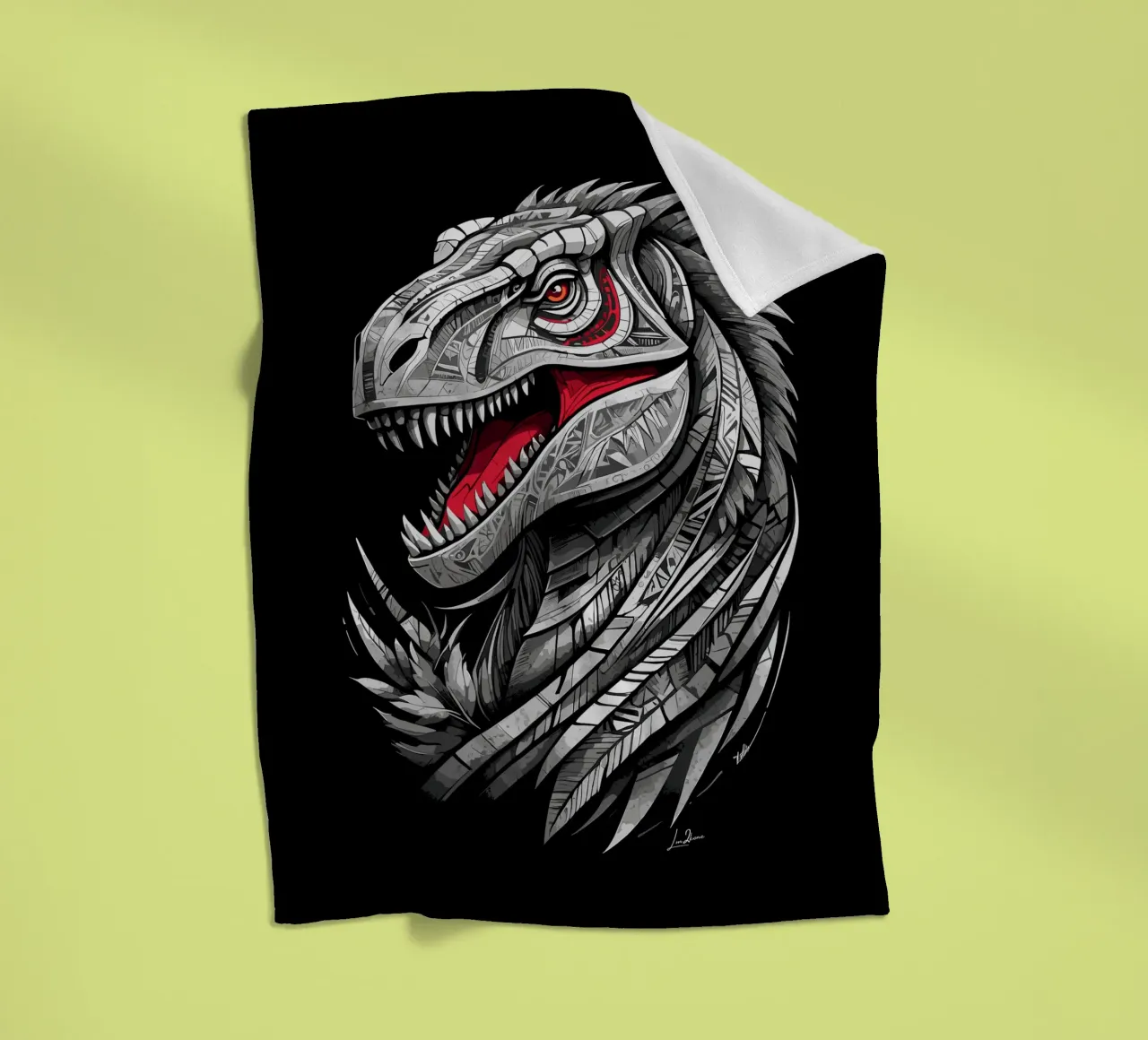 Dinosauro geometrico T-Rex coperta in pile da LM2KONE