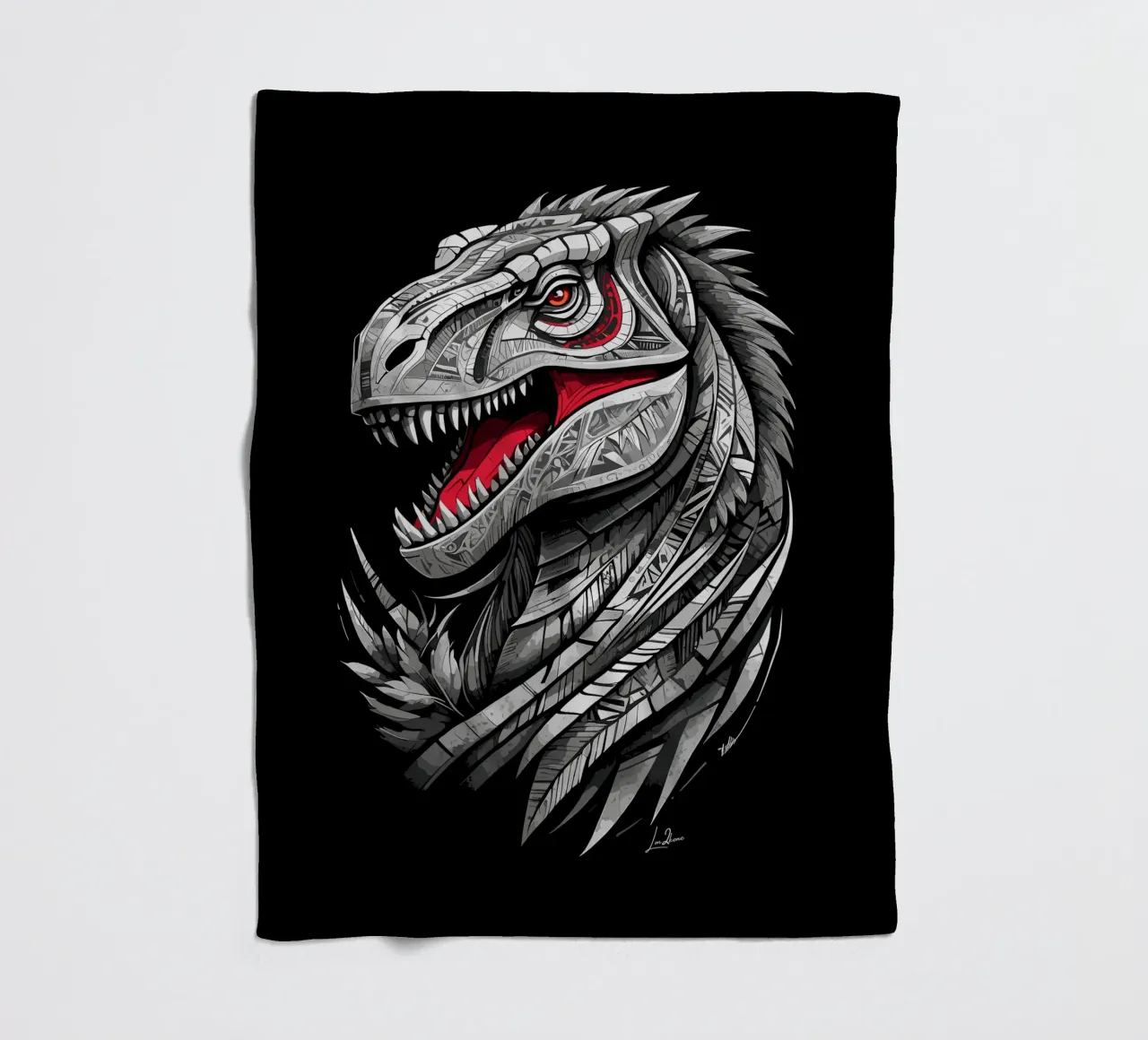 Dinosauro geometrico T-Rex coperta in pile da LM2KONE