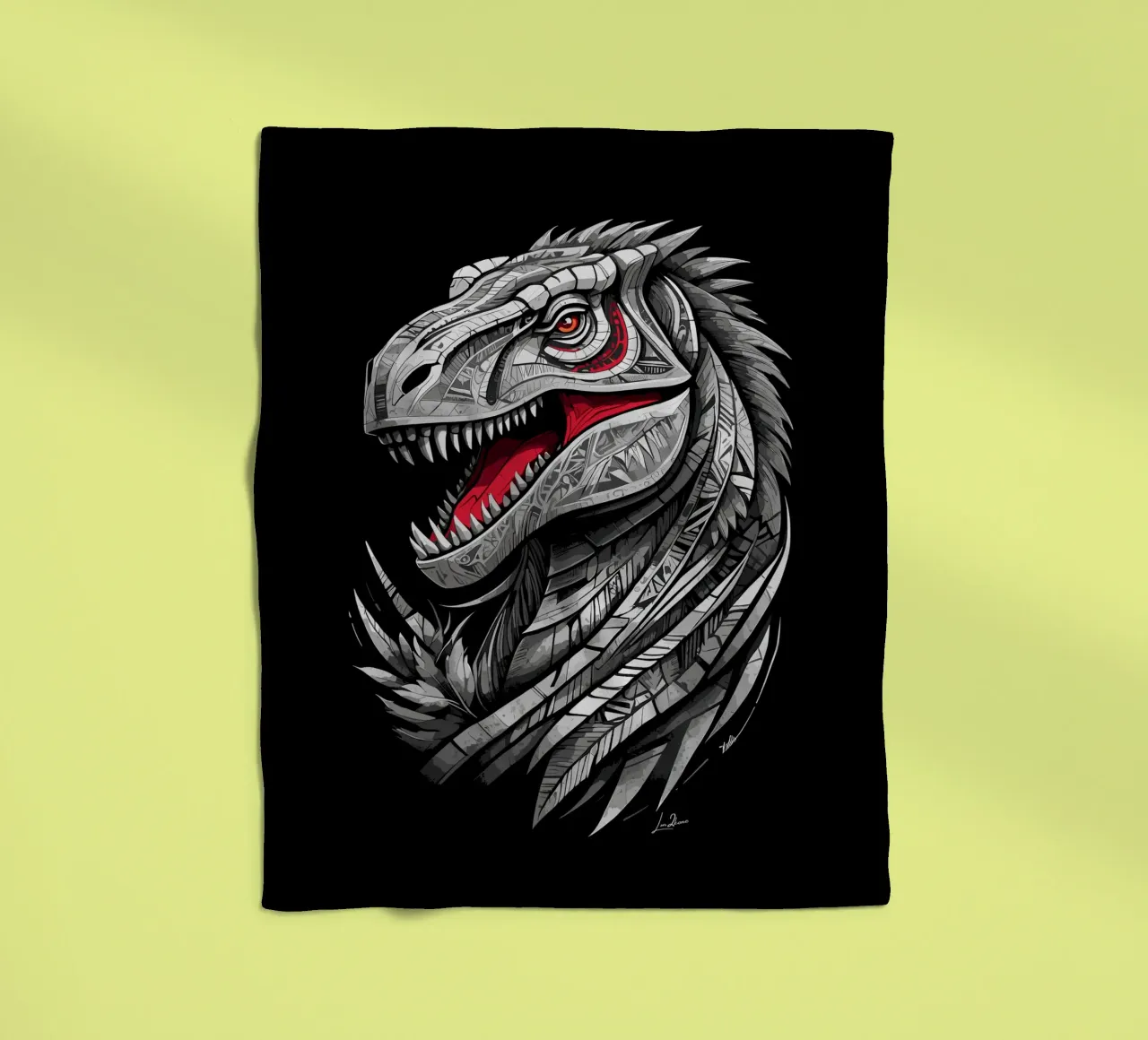 Dinosauro geometrico T-Rex coperta in pile da LM2KONE