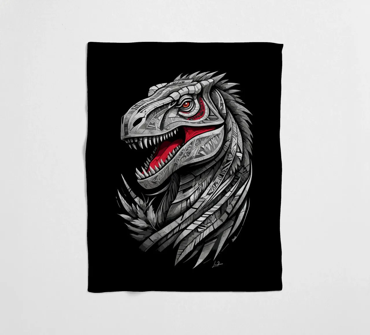 Dinosauro geometrico T-Rex coperta in pile da LM2KONE