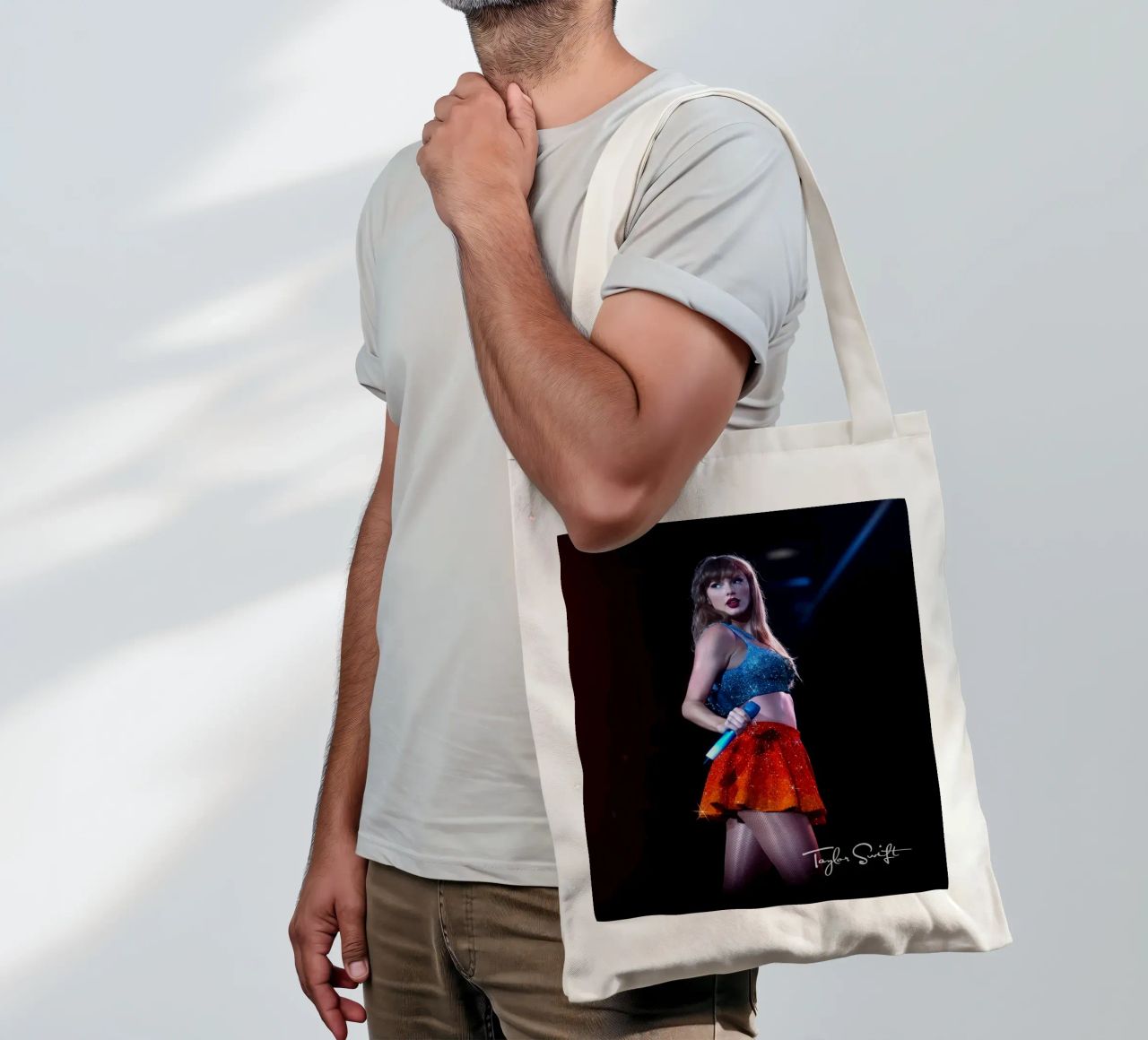 taylor swift suonare canzone borsa in juta da NindaCreationsArt