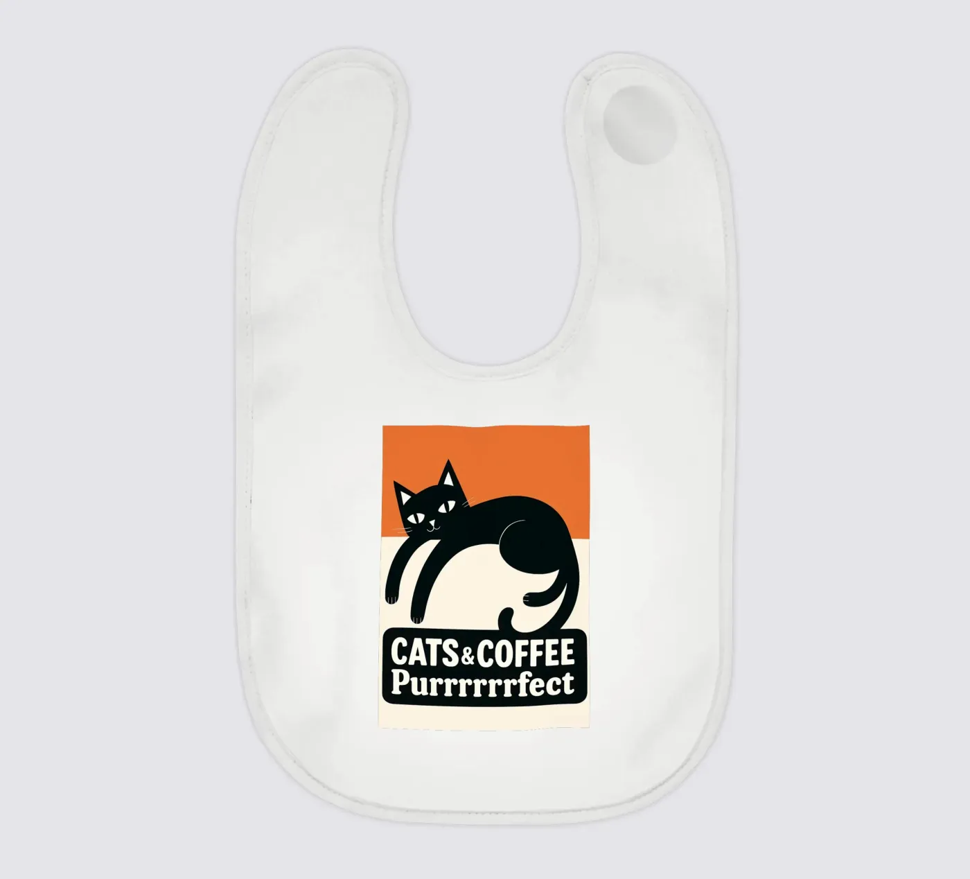 cat and coffee baby bib by Nayara