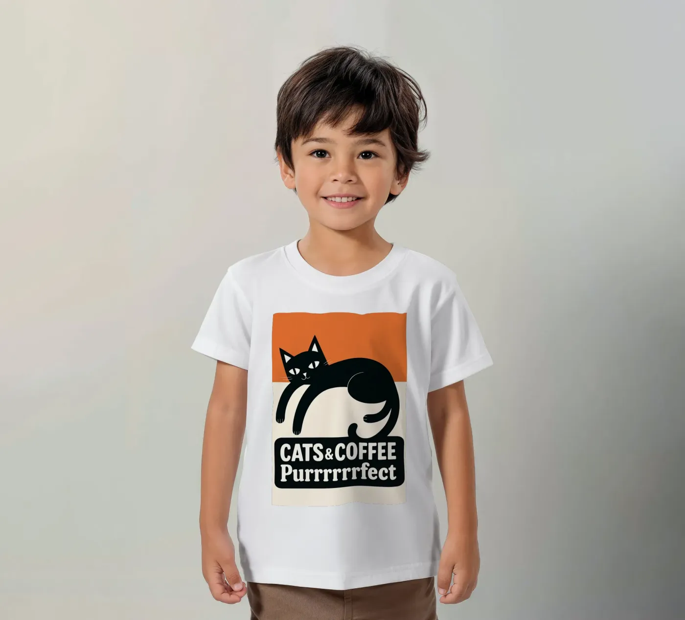 gatto e caffè t-shirt bambini da Nayara