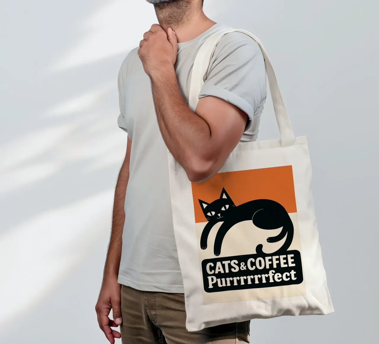 gatto e caffè borsa in juta da Nayara