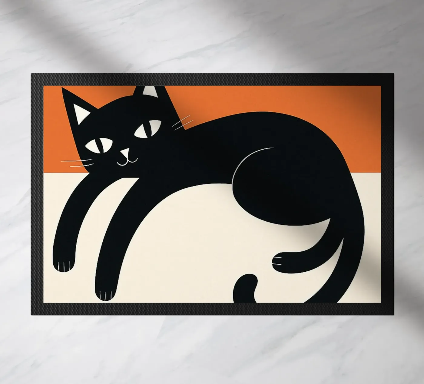 cat and coffee doormat by Nayara
