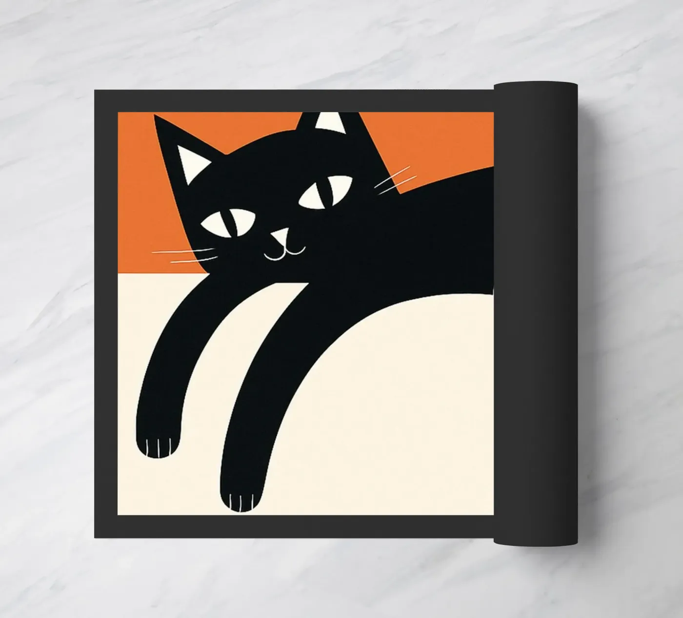 cat and coffee doormat by Nayara
