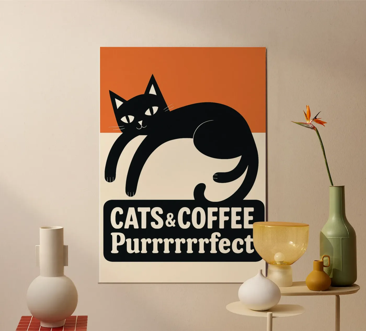 gatto e caffè alluminio dibond da Nayara