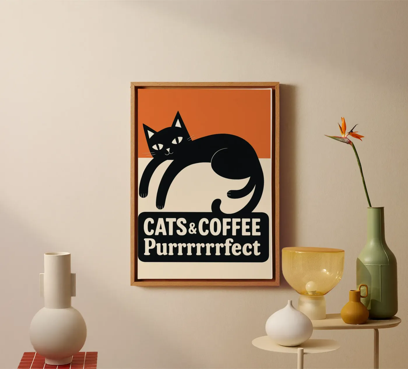 gatto e caffè tela da Nayara