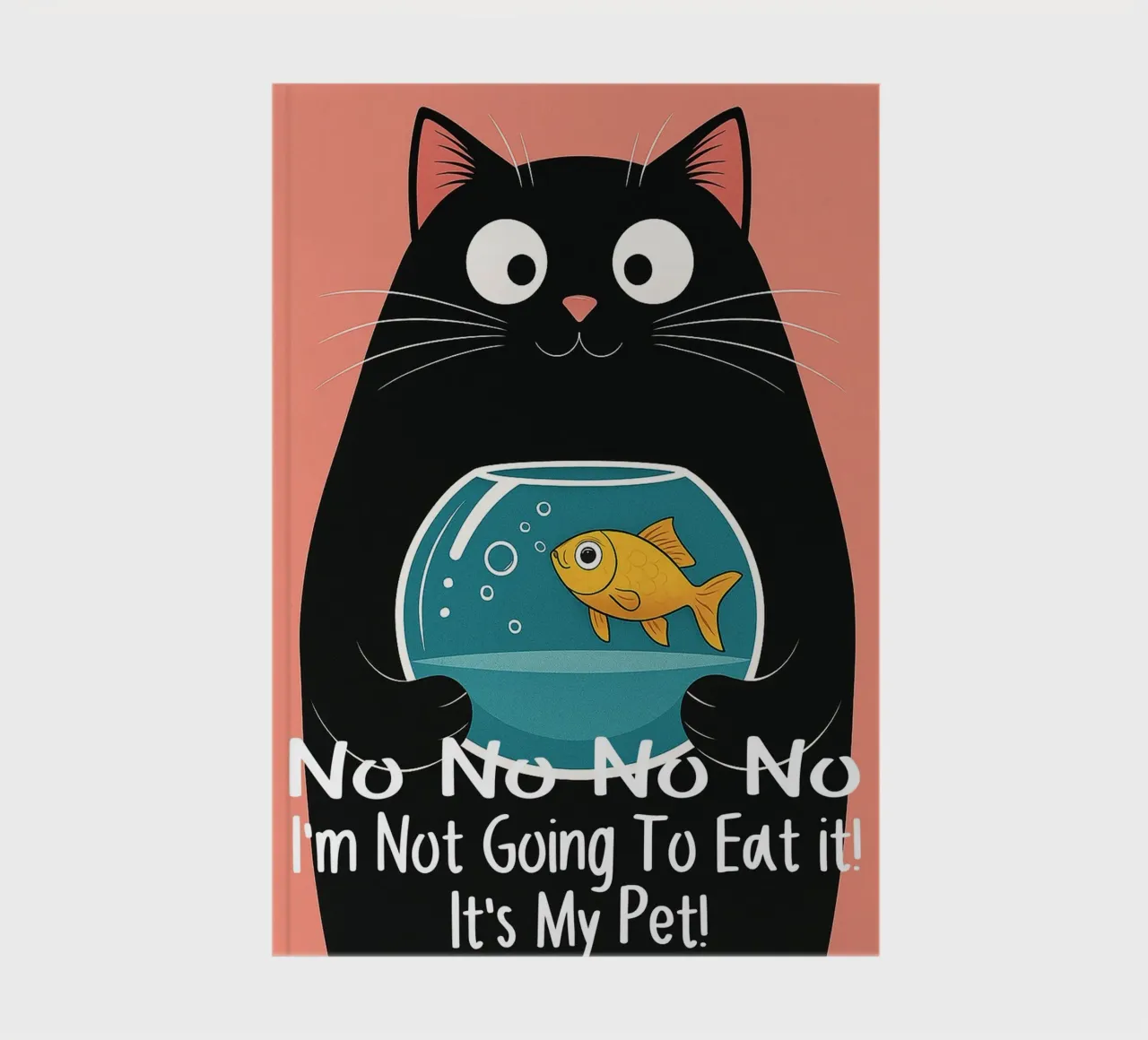 Cat and Fish Funny Art notebook by Nayara