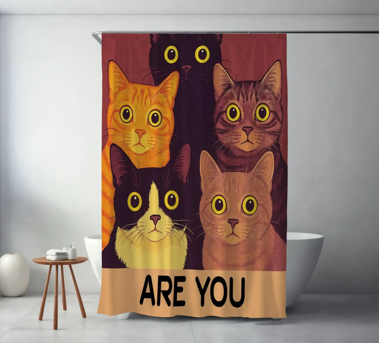 gatto stai facendo la cacca in bagno tenda da doccia da Nayara