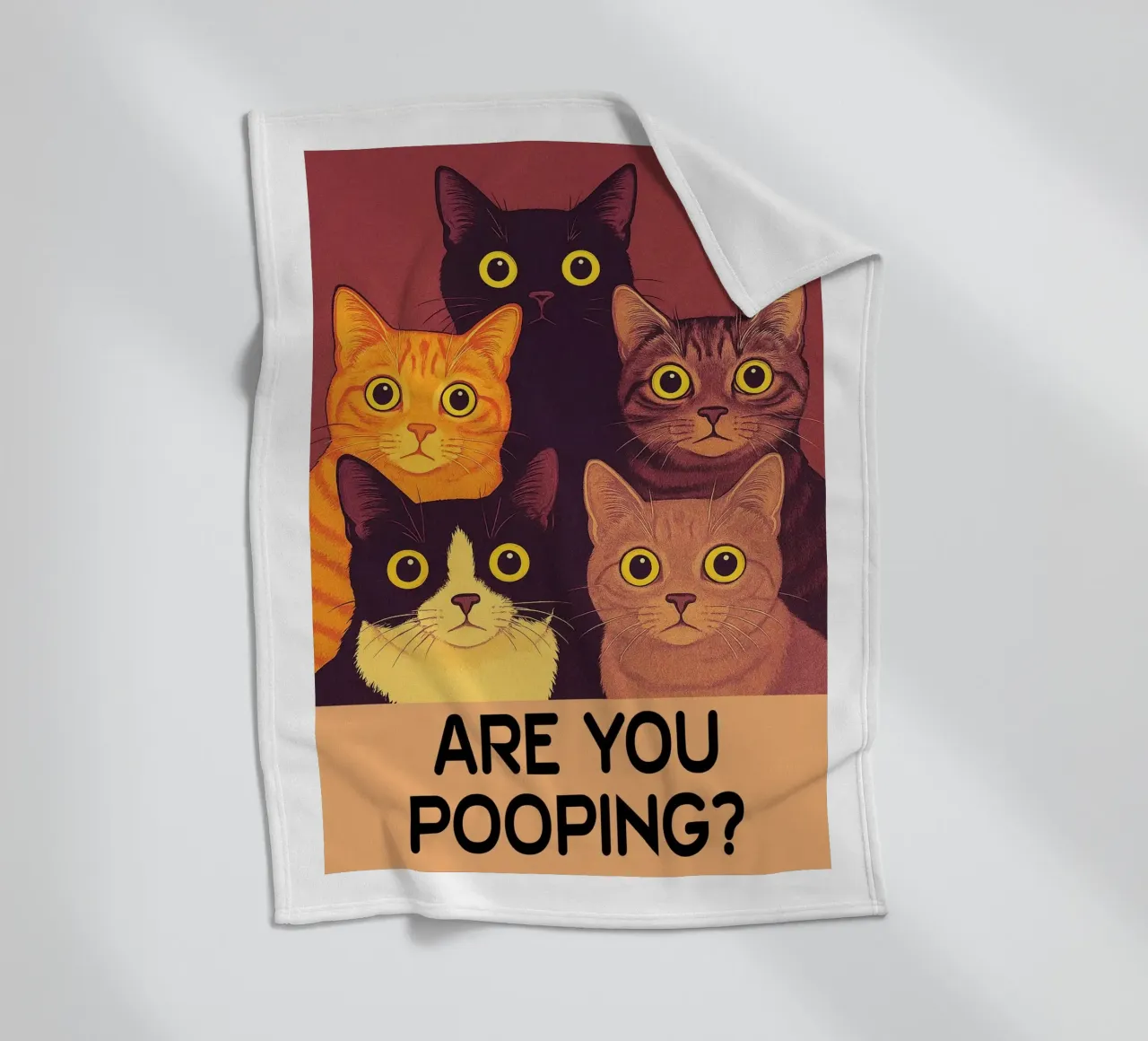 gatto stai facendo la cacca in bagno coperta in pile da Nayara