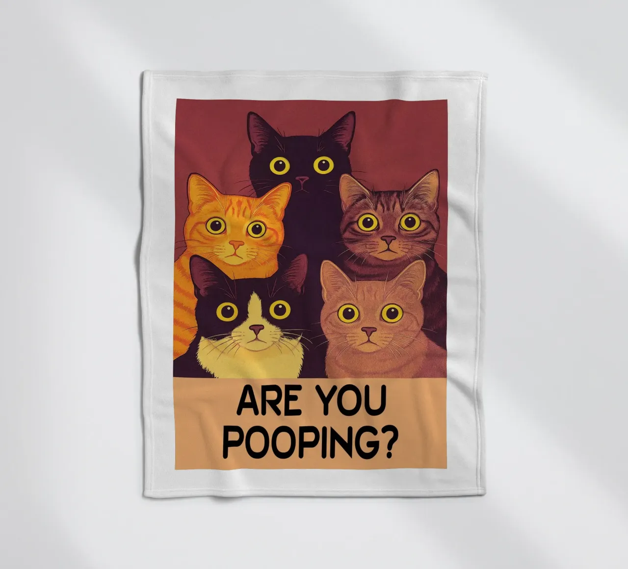 gatto stai facendo la cacca in bagno coperta in pile da Nayara