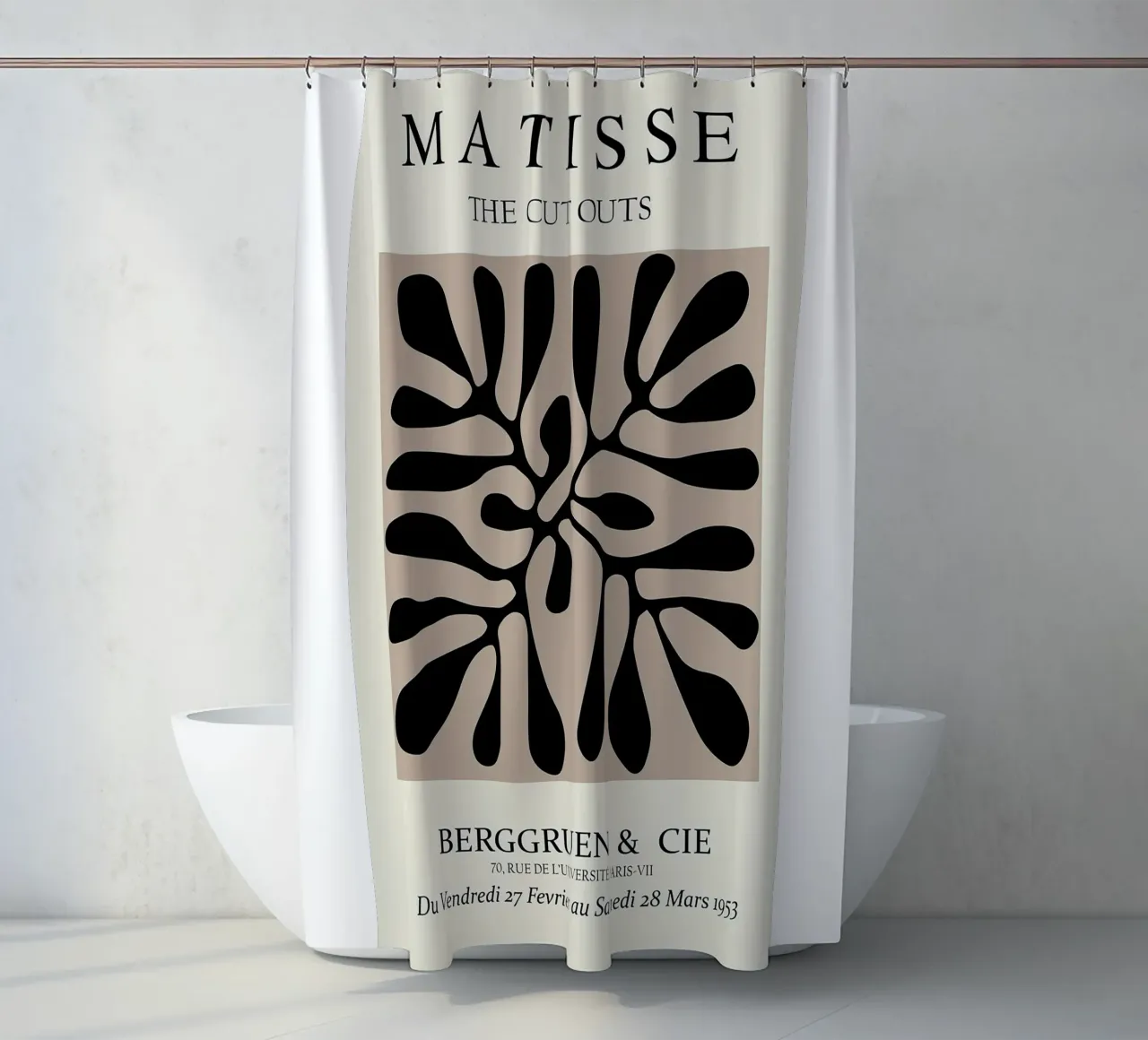 Henri Matisse - The Cutouts - Brown & Black shower curtain by Perdana shop