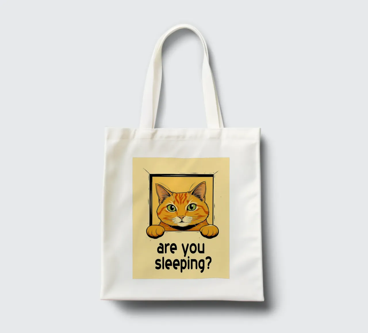 funny cat are you sleeping tote bag de Nayara