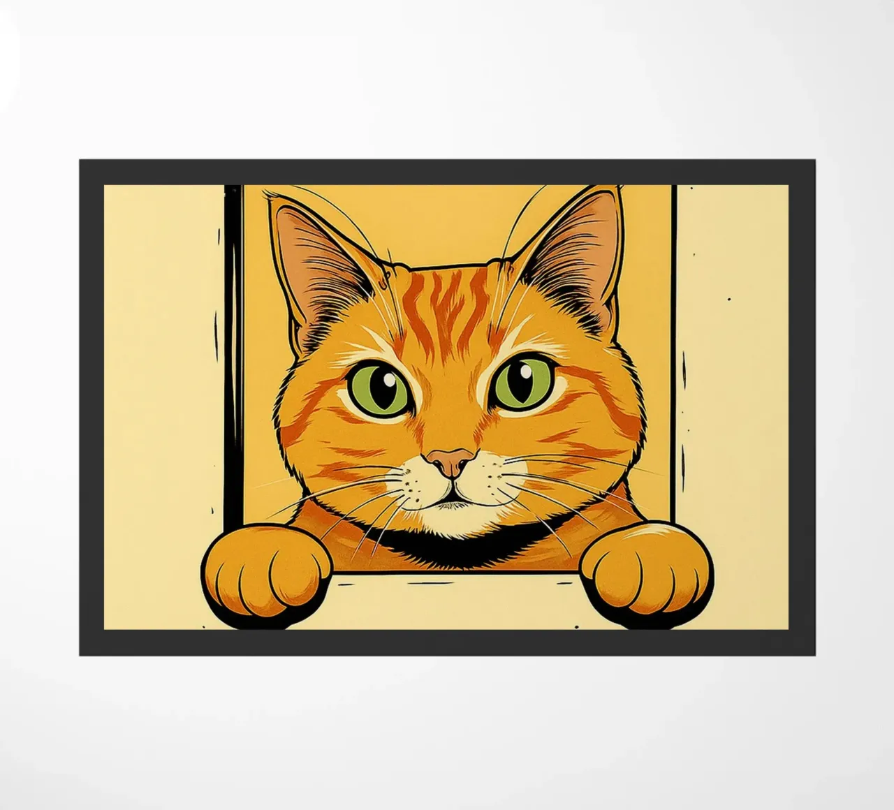 funny cat are you sleeping doormat by Nayara