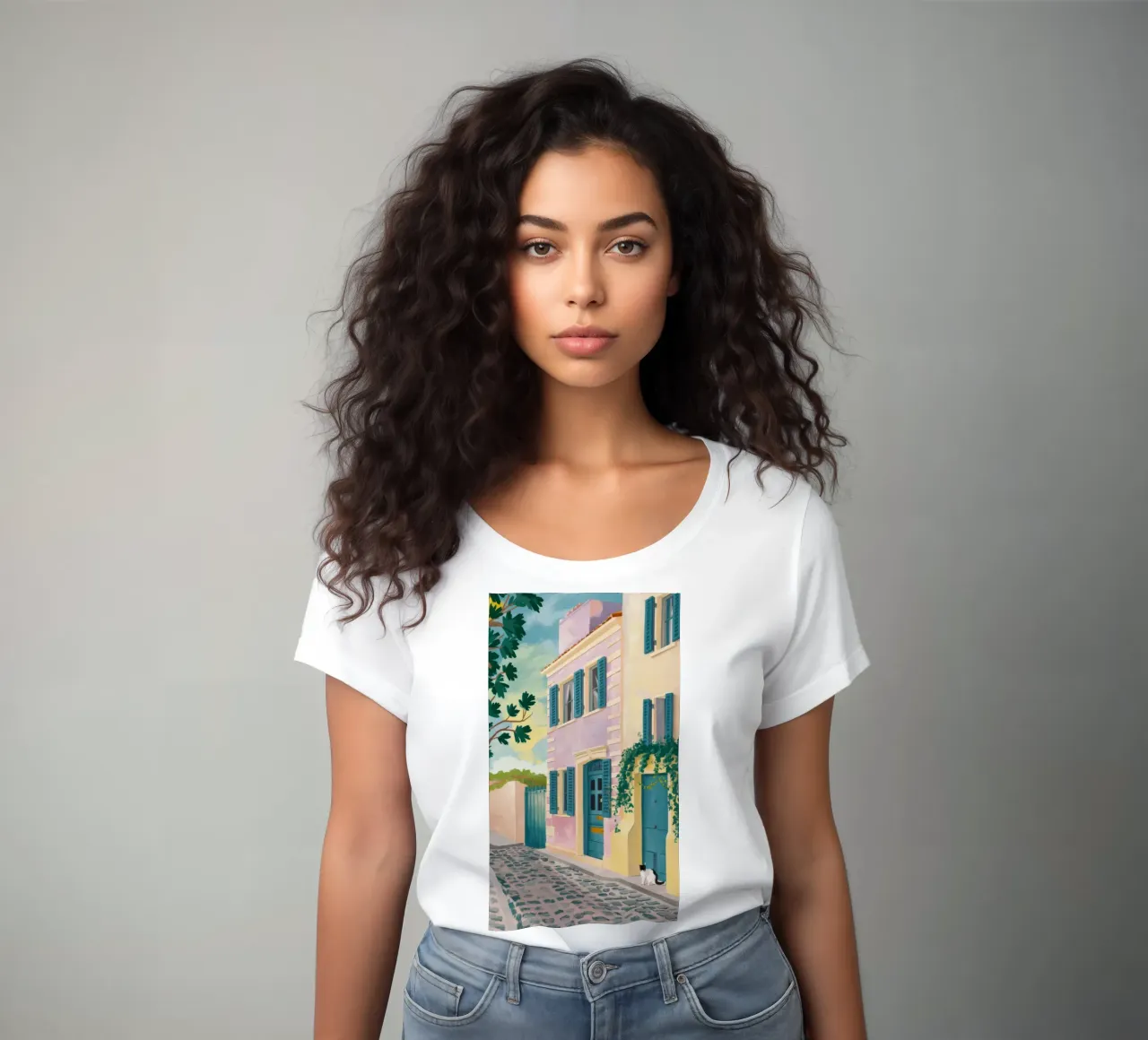 Cobblestone Lane Vegetables women's fitted t-shirt by Pake Nebula