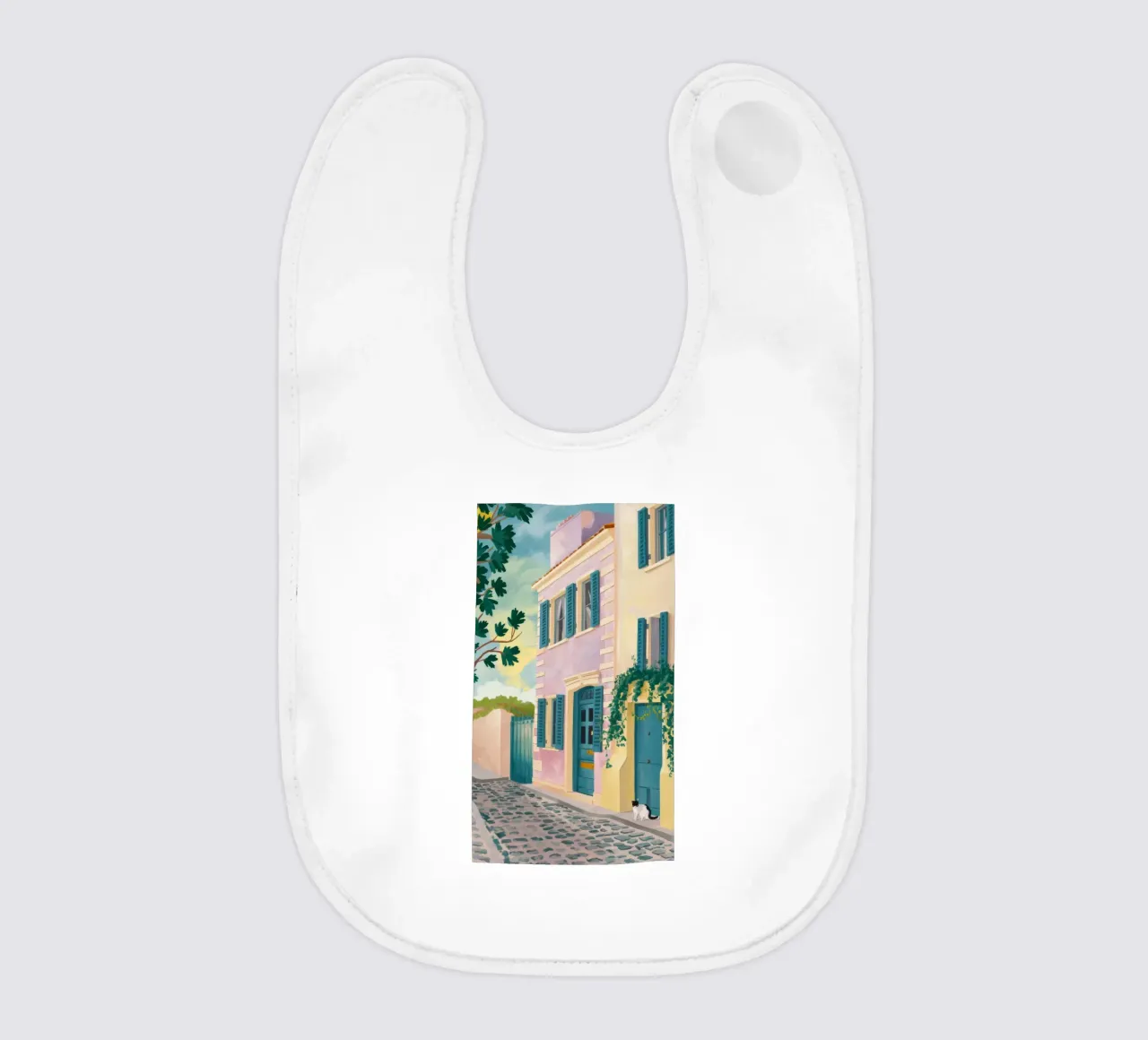 Cobblestone Lane Vegetables baby bib by Pake Nebula