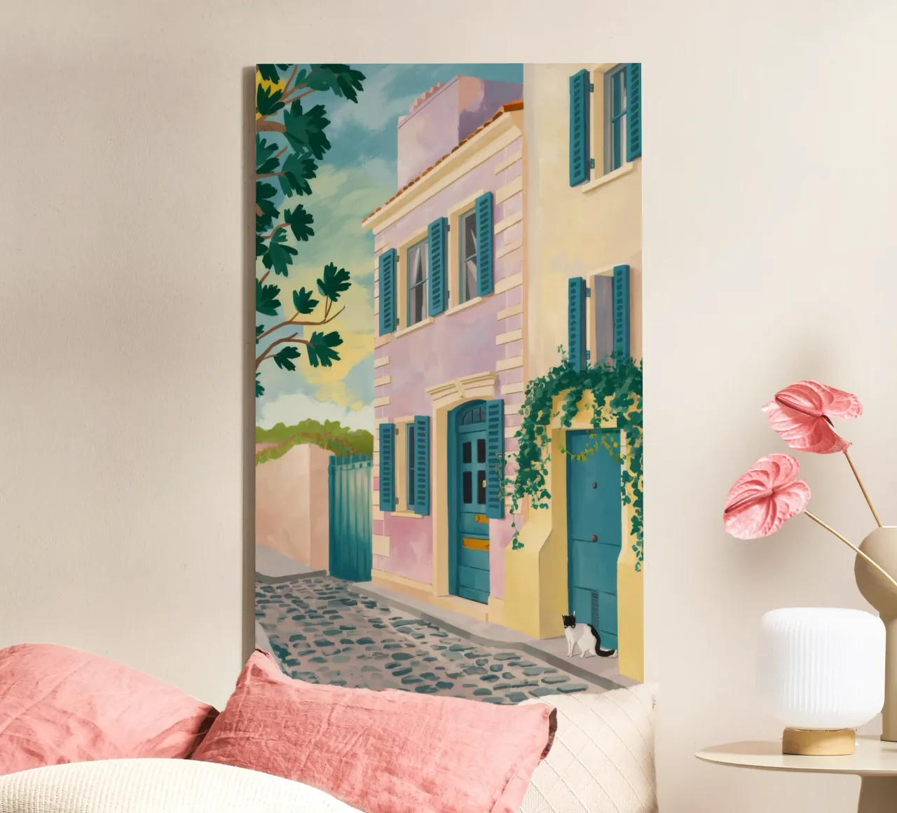 Cobblestone Lane Vegetables canvas by Pake Nebula
