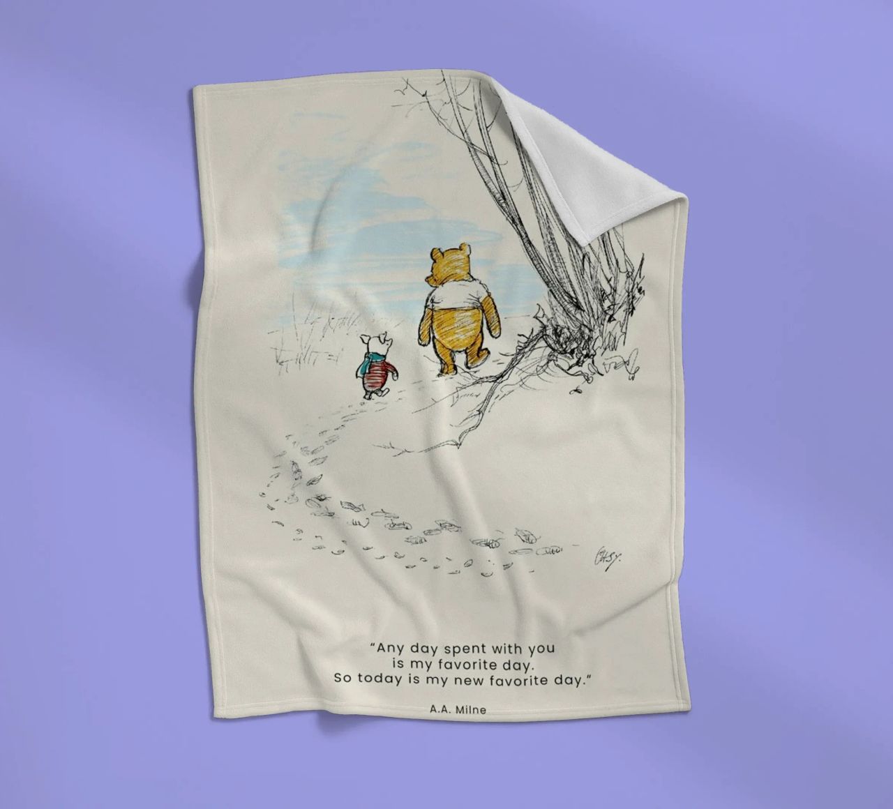 Favourite Day fleece blanket by Vintage by JUNIQE