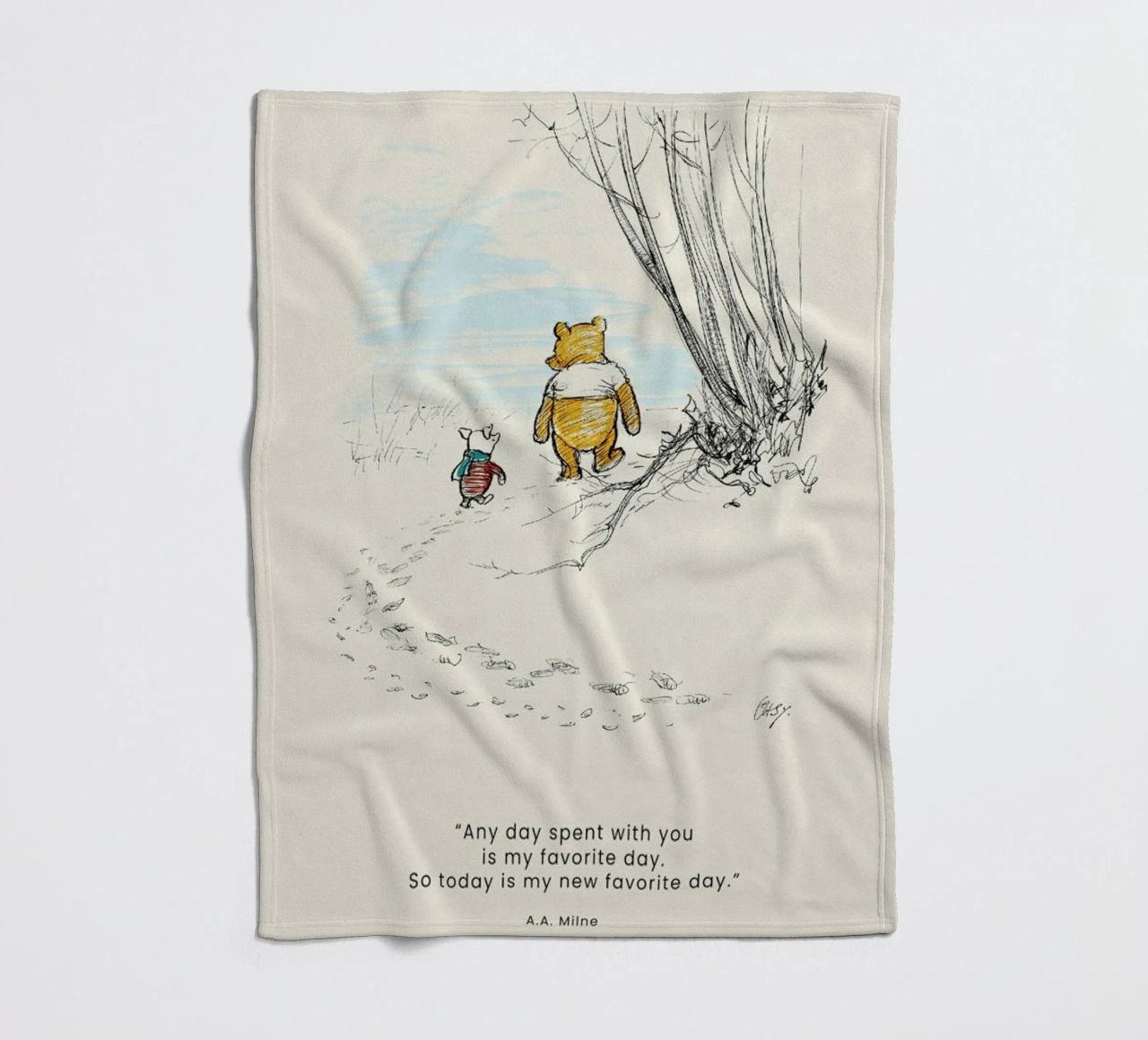 Favourite Day fleece blanket by Vintage by JUNIQE