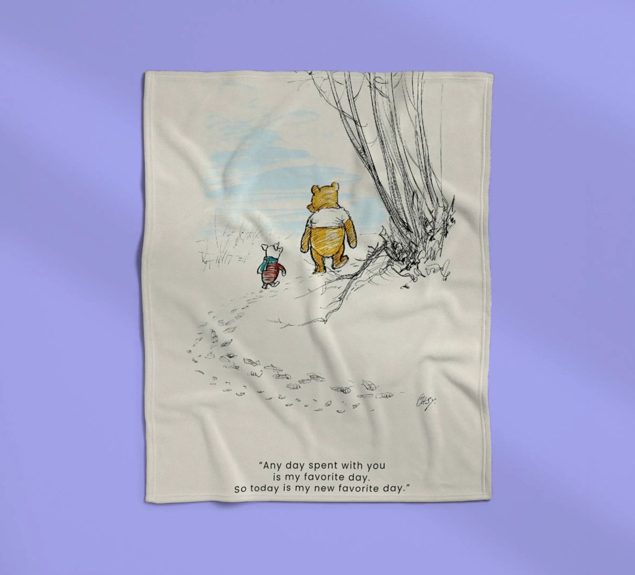 Favourite Day fleece blanket by Vintage by JUNIQE
