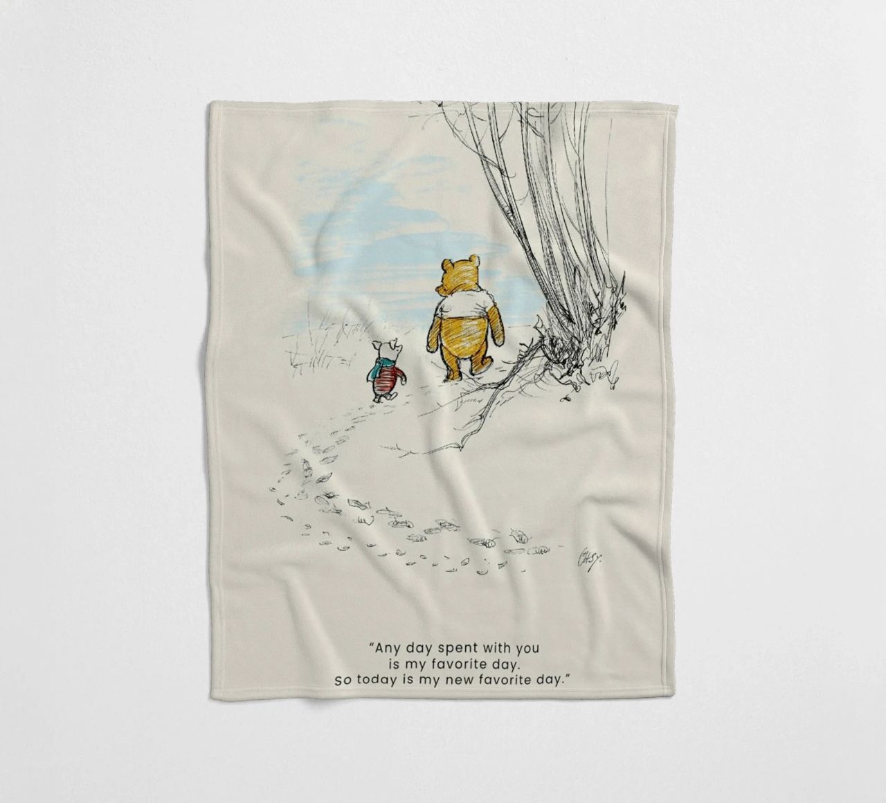 Favourite Day fleece blanket by Vintage by JUNIQE