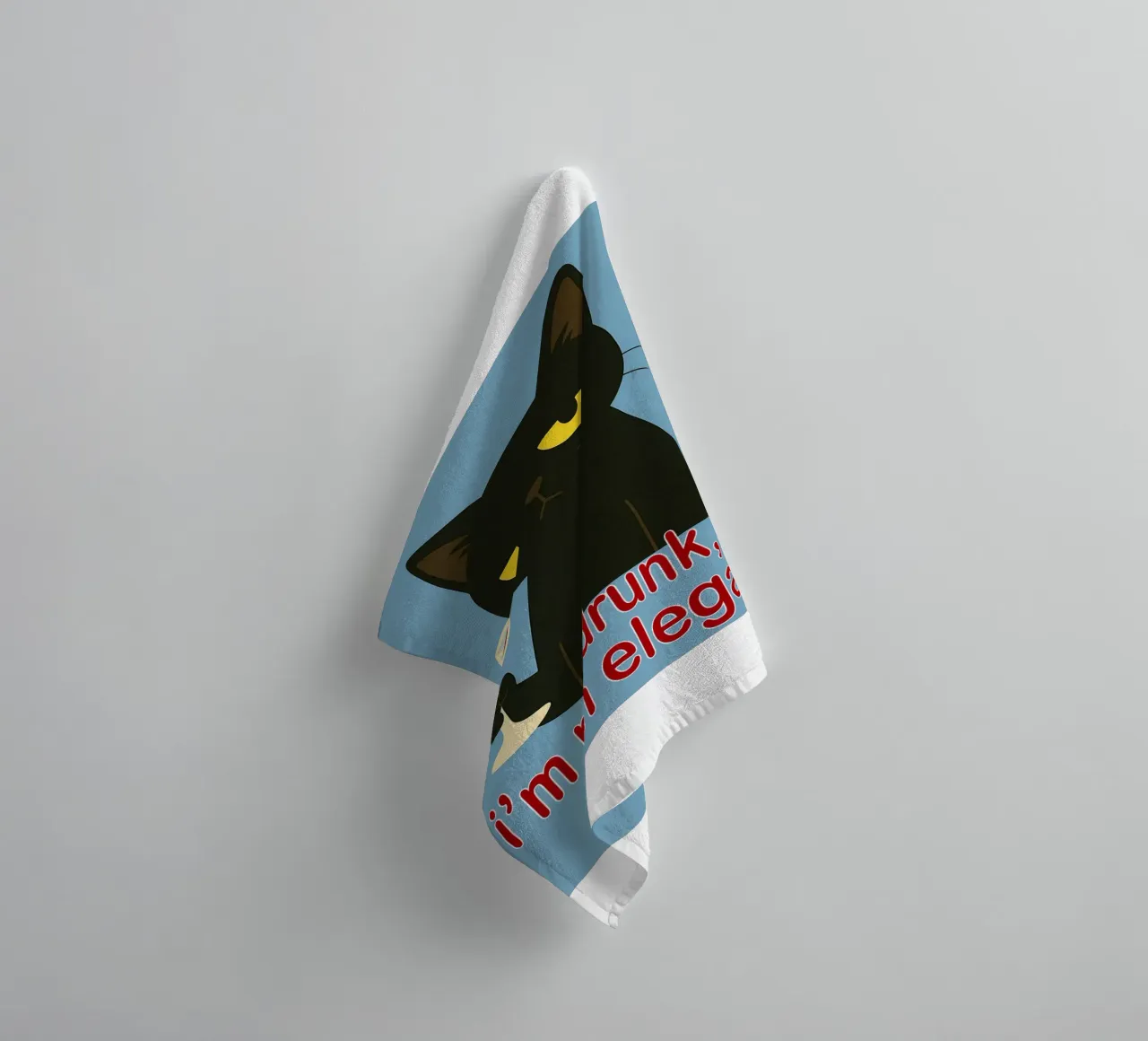 funny cat i am not drunk towel by Nayara