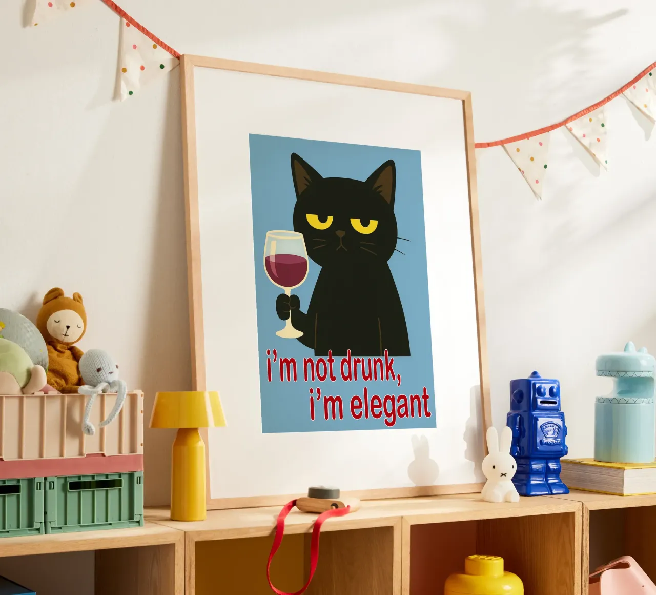 gatto divertente non sono ubriaco carta hahnemühle da Nayara