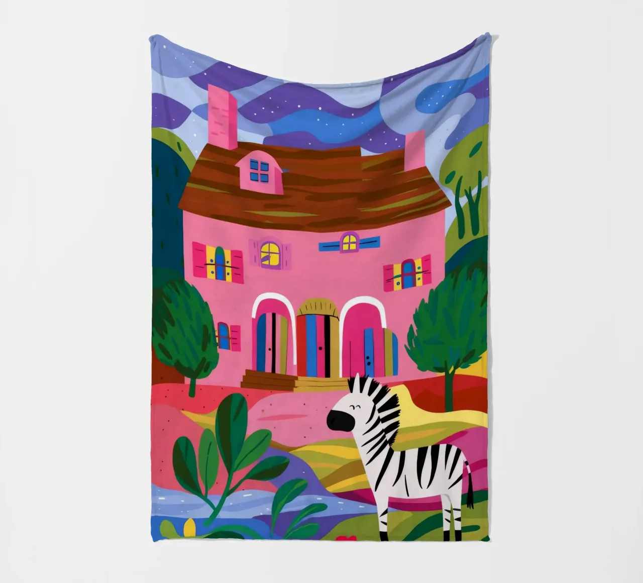 Zebra Hills Fantasy Fleecedecke von Pake Nebula