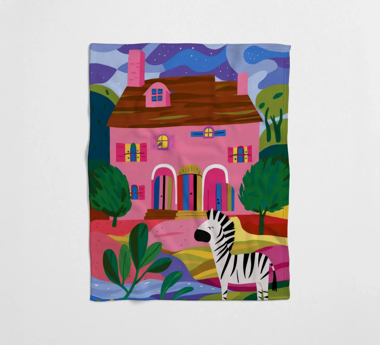 Zebra Hills Fantasy Fleecedecke von Pake Nebula