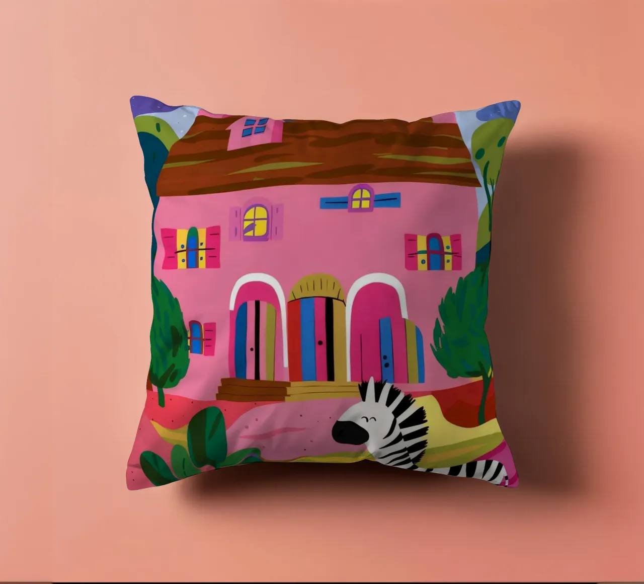 Zebra Hills Fantasy decorative cushion by Pake Nebula