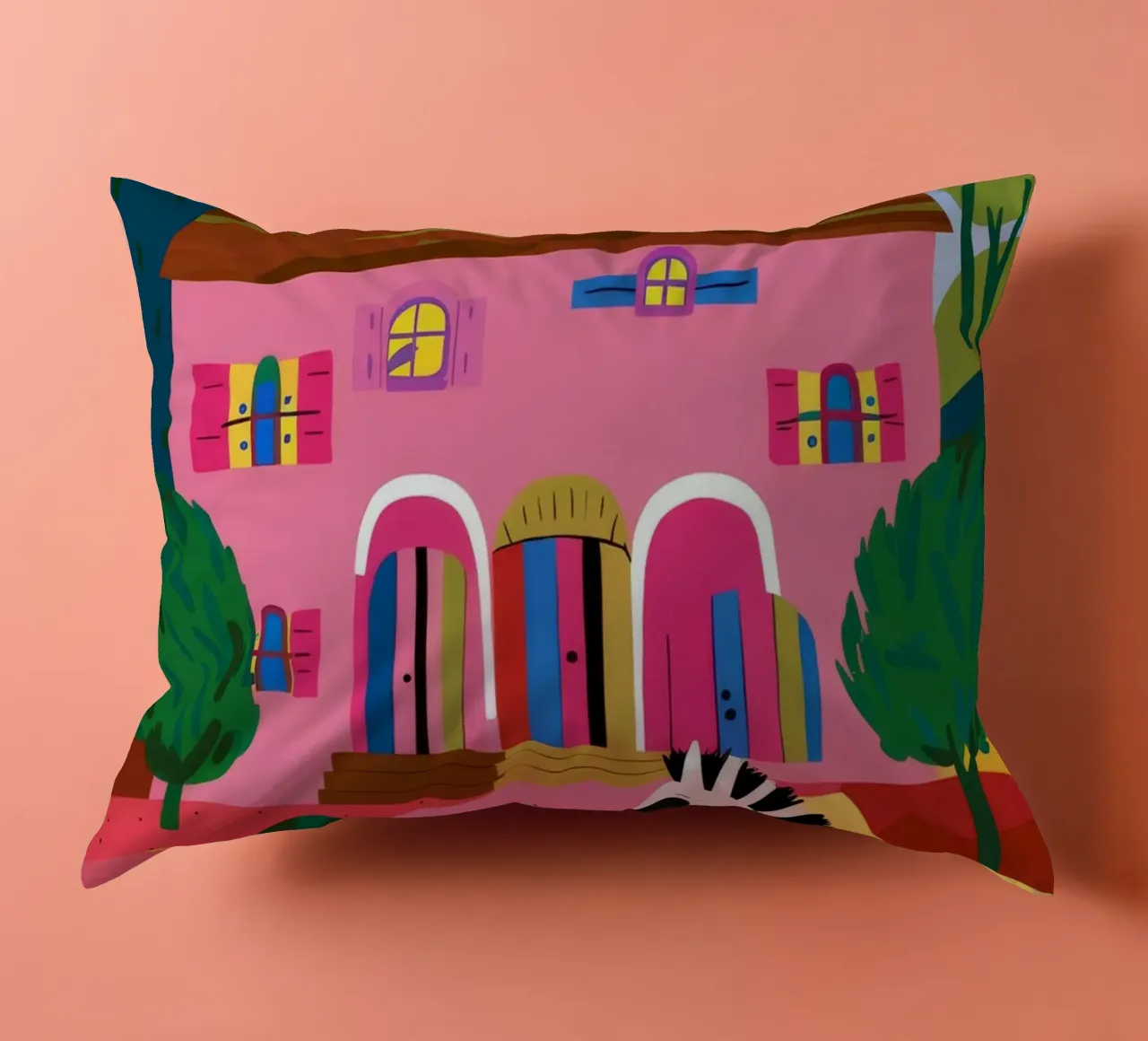 Zebra Hills Fantasy decorative cushion by Pake Nebula