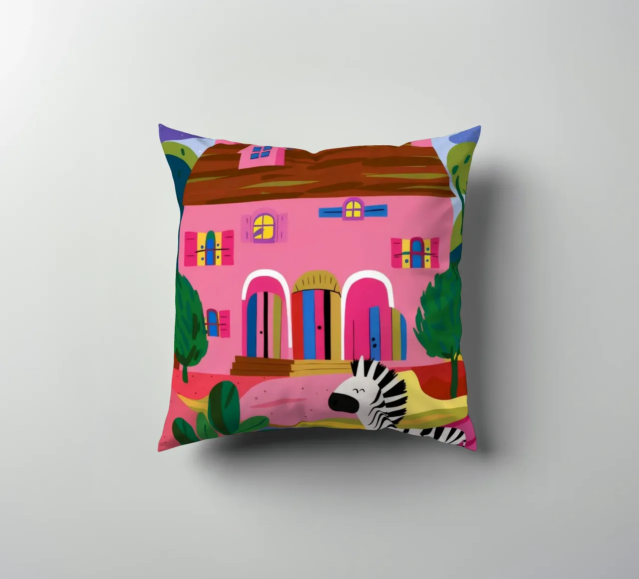 Zebra Hills Fantasy decorative cushion by Pake Nebula