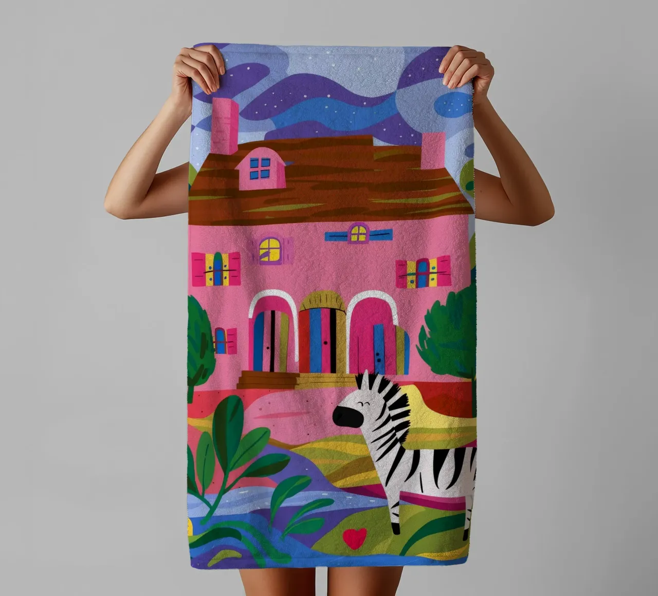 Zebra Hills Fantasy towel by Pake Nebula