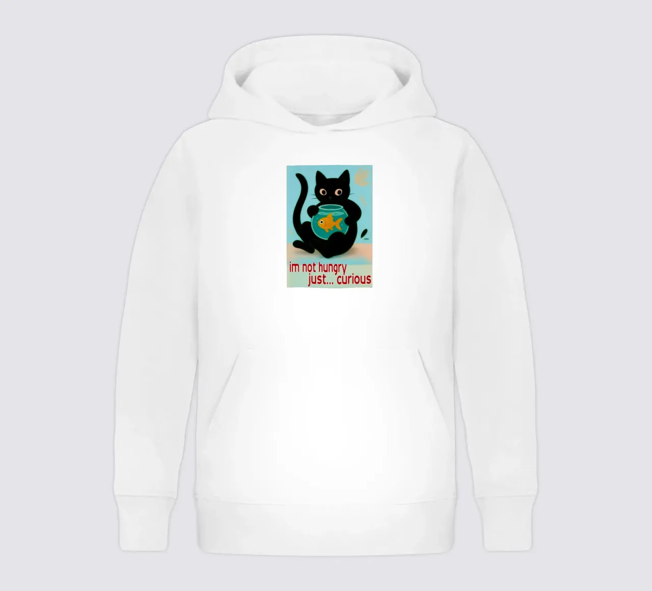 Lustige Katze ich bin nicht hungrig nur neugierig Kinder Hoodie von Nayara