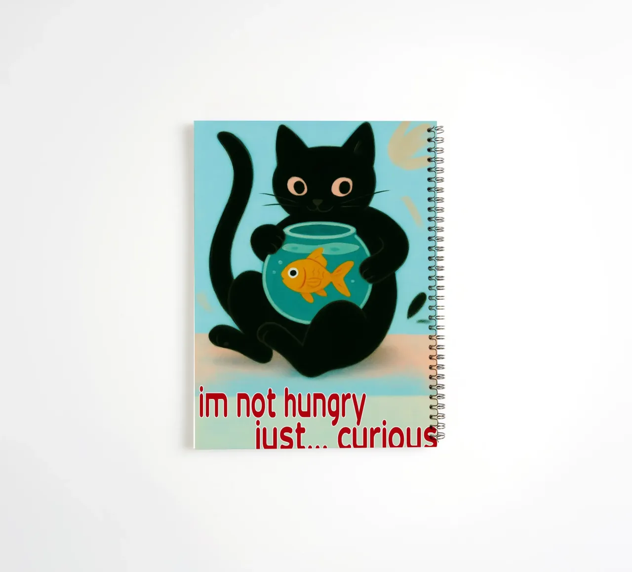 funny cat im not hungry just curios spiral notebook by Nayara