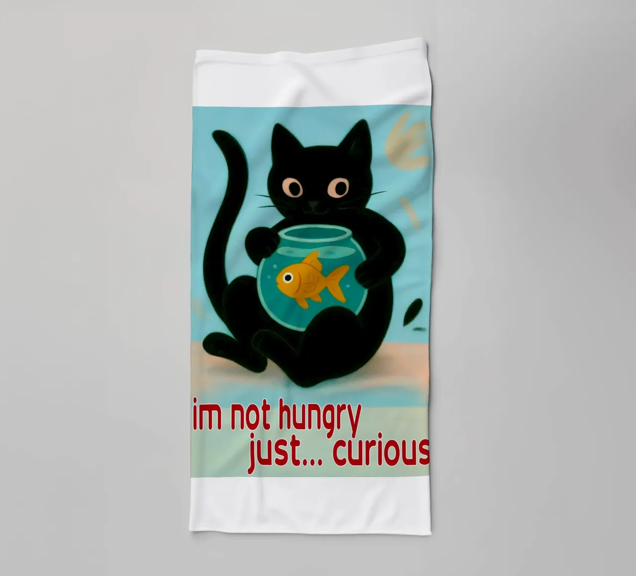 funny cat im not hungry just curios towel by Nayara