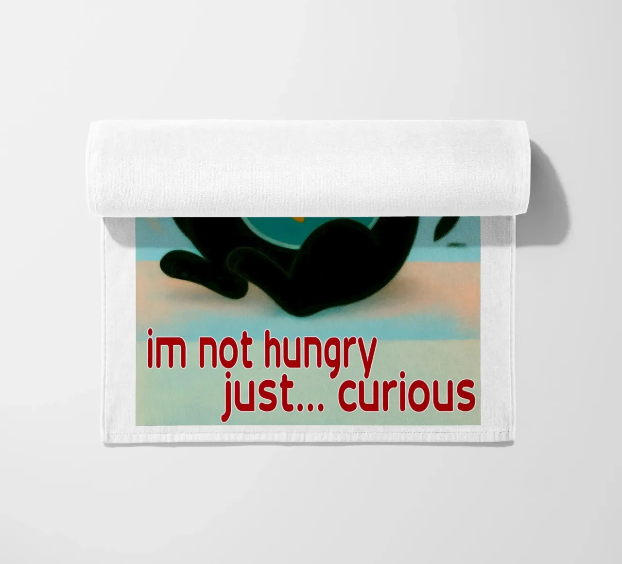 funny cat im not hungry just curios beach towel by Nayara