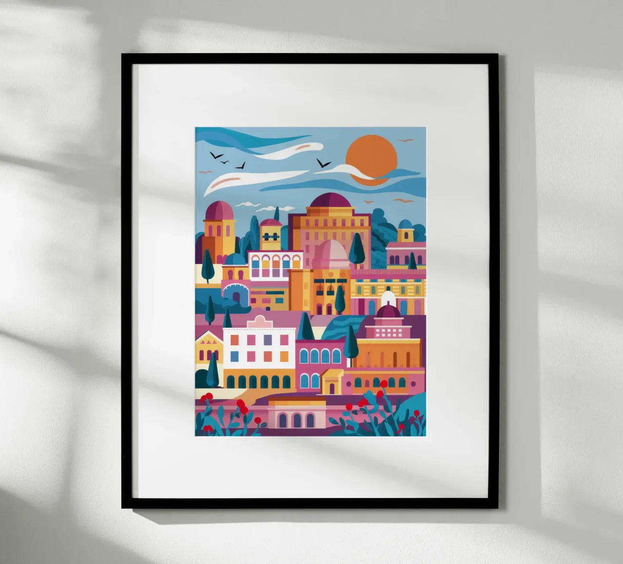 Alba Cittadella Fioritura poster con telaio in plastica da Pake Nebula