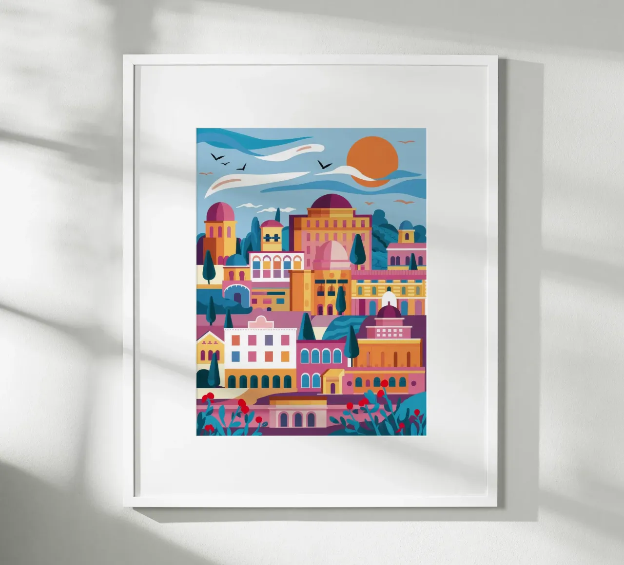 Alba Cittadella Fioritura poster con telaio in plastica da Pake Nebula