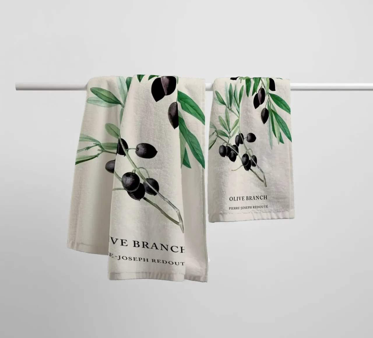 Pierre-Joseph Redouté - Olive Branch asciugamano da bagno da Vintage by JUNIQE