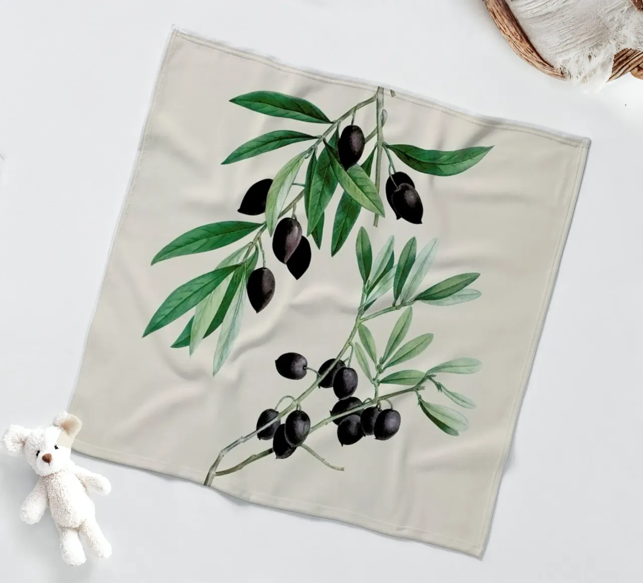 Pierre-Joseph Redouté - Olive Branch coperta in pile da Vintage by JUNIQE