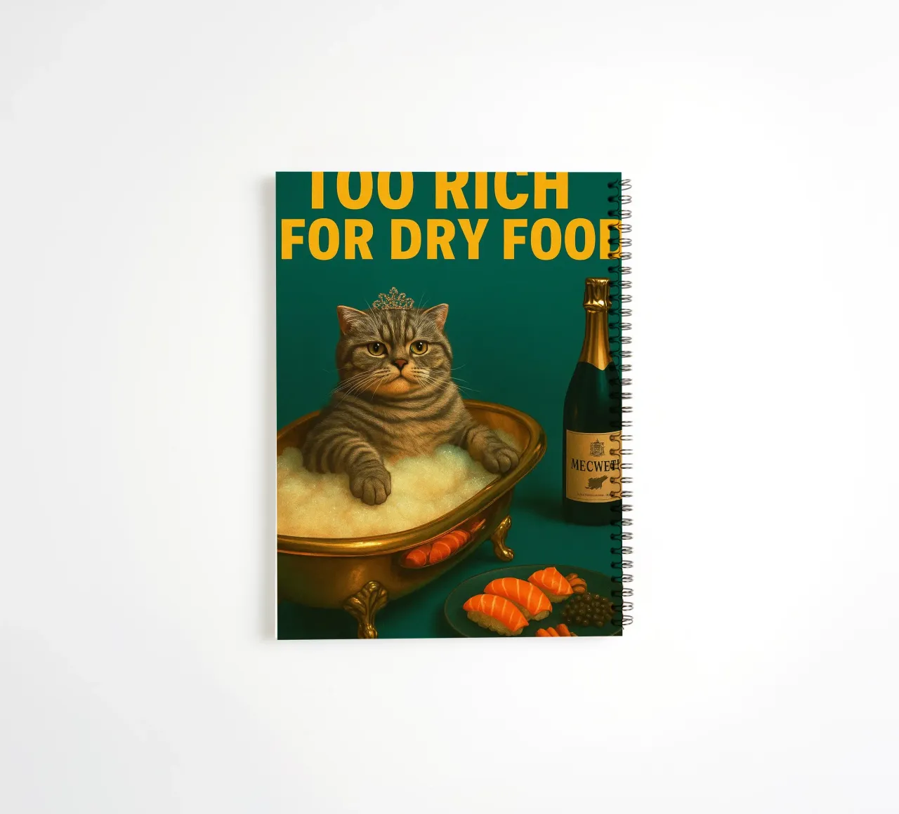 Funny Cat The Meowfather spiral notebook by Nayara