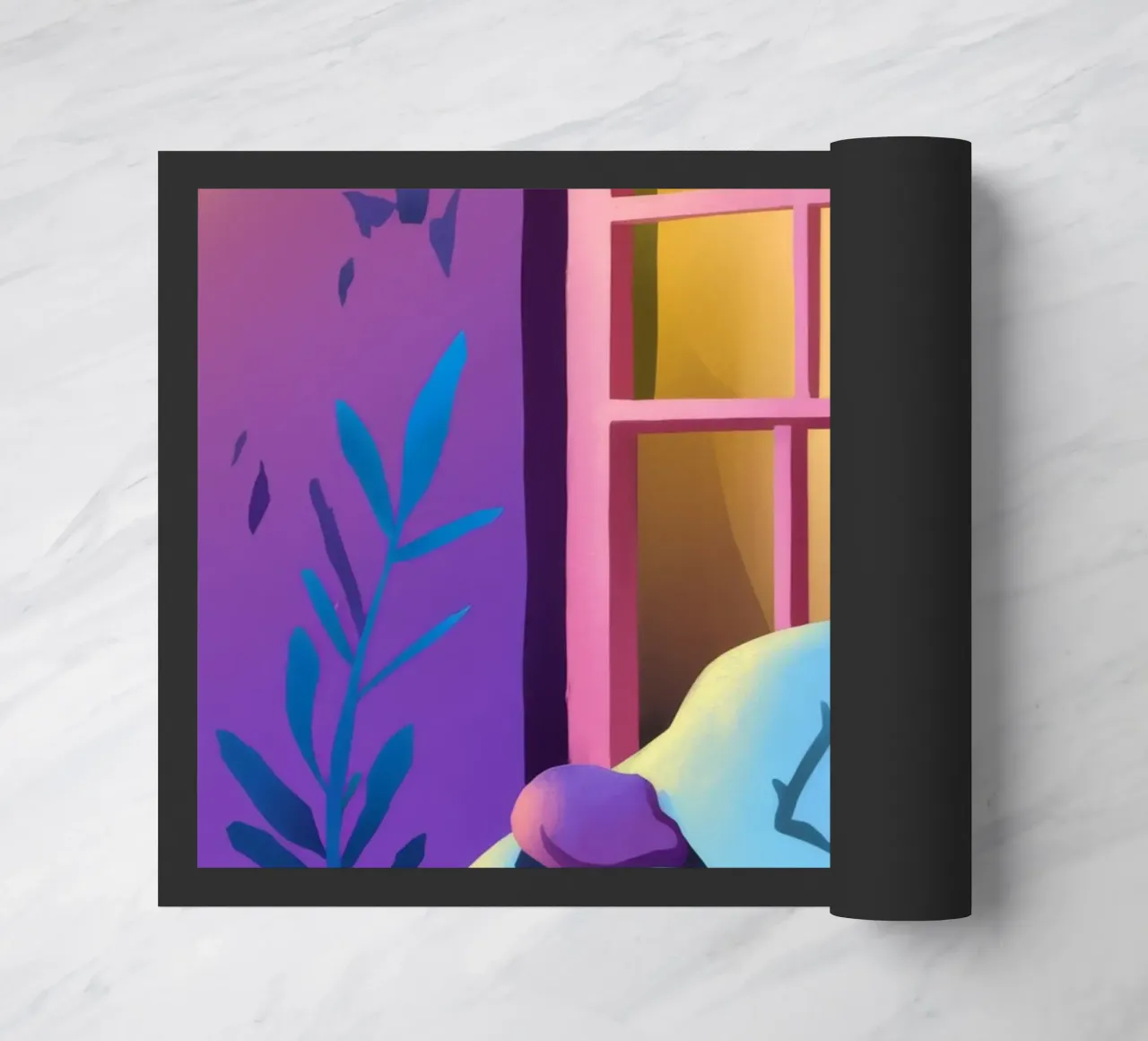 Window Watcher Dusk doormat by Pake Nebula