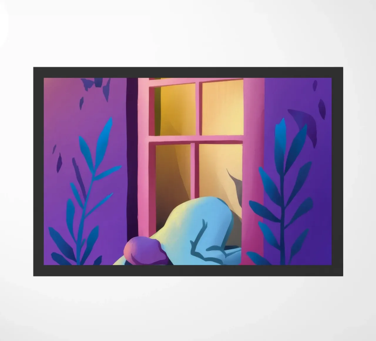Window Watcher Dusk doormat by Pake Nebula