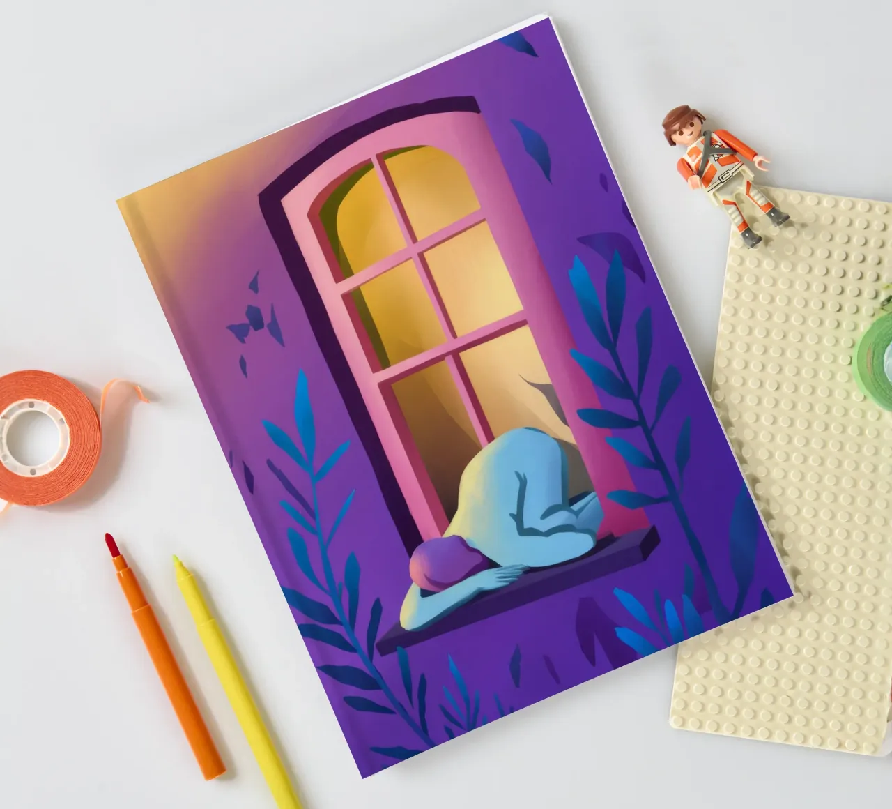 Window Watcher Dusk notebook by Pake Nebula