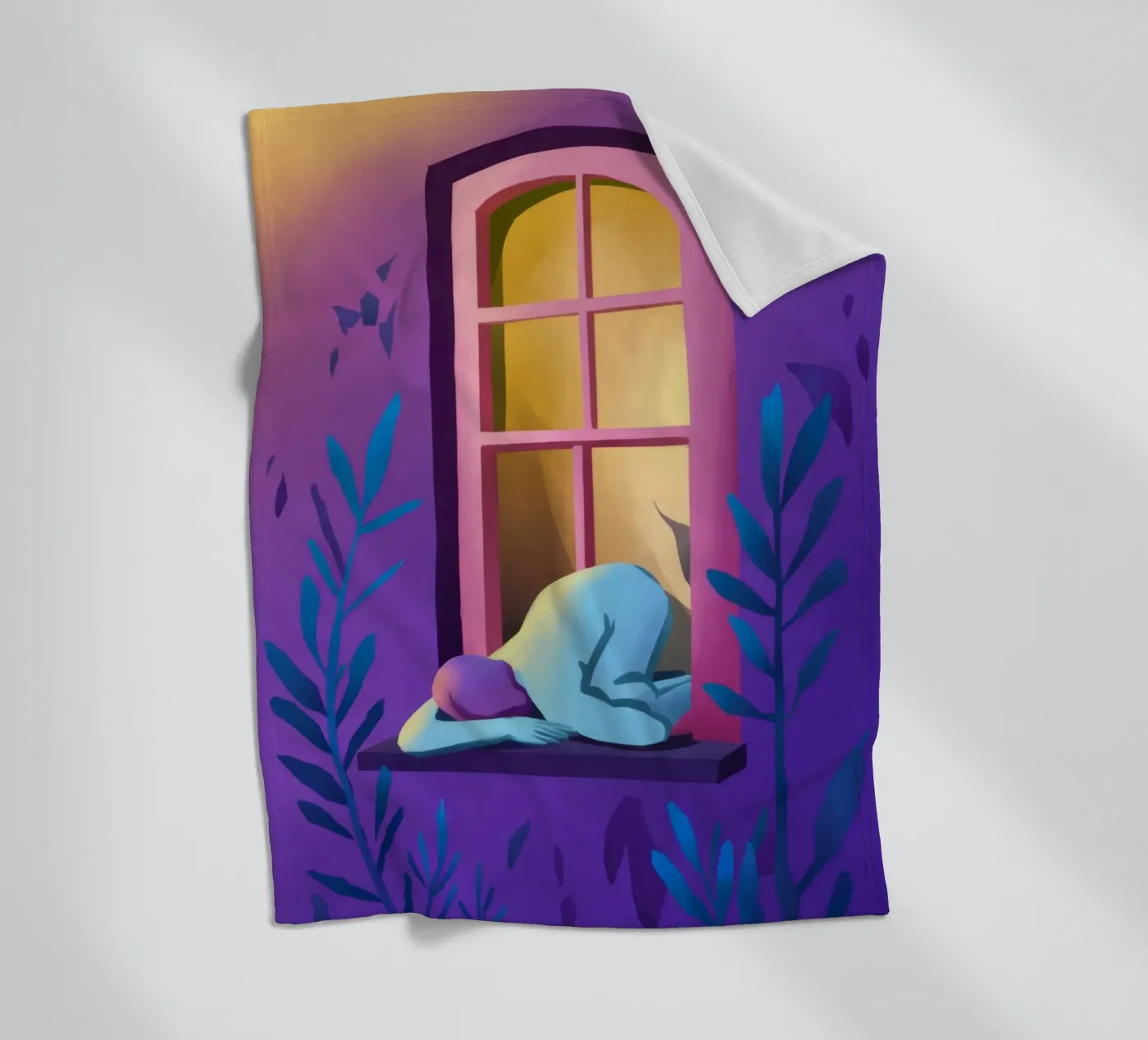 Window Watcher Dusk Fleecedecke von Pake Nebula